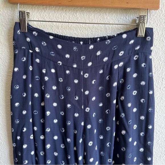 Lucky Brand Blue & White Polka Dot Palazzo Pant W/ Pockets Wide Leg Extra Small - Picture 3 of 11